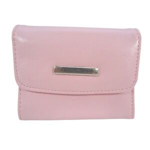 NWT Moda Bella Pink Tri Fold Wallet‎ Snap Closure Coin Pocket Card Slot